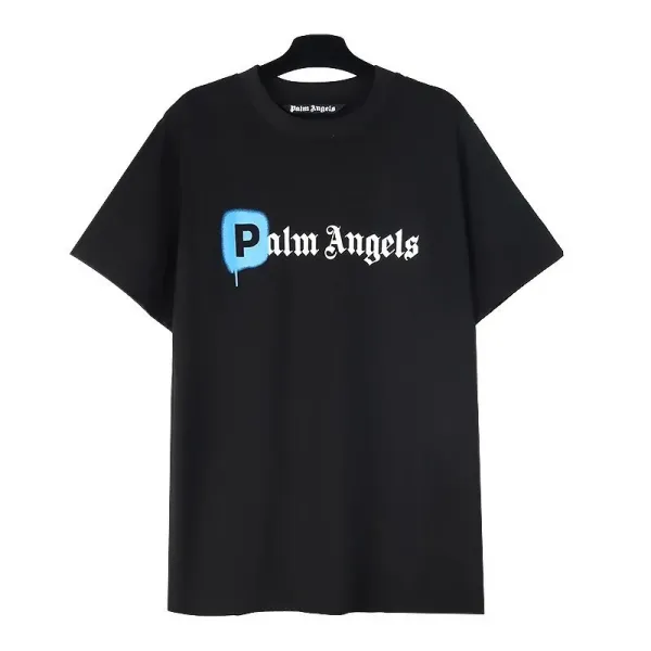 Palm Angels Logo Print Black T-Shirt - 1