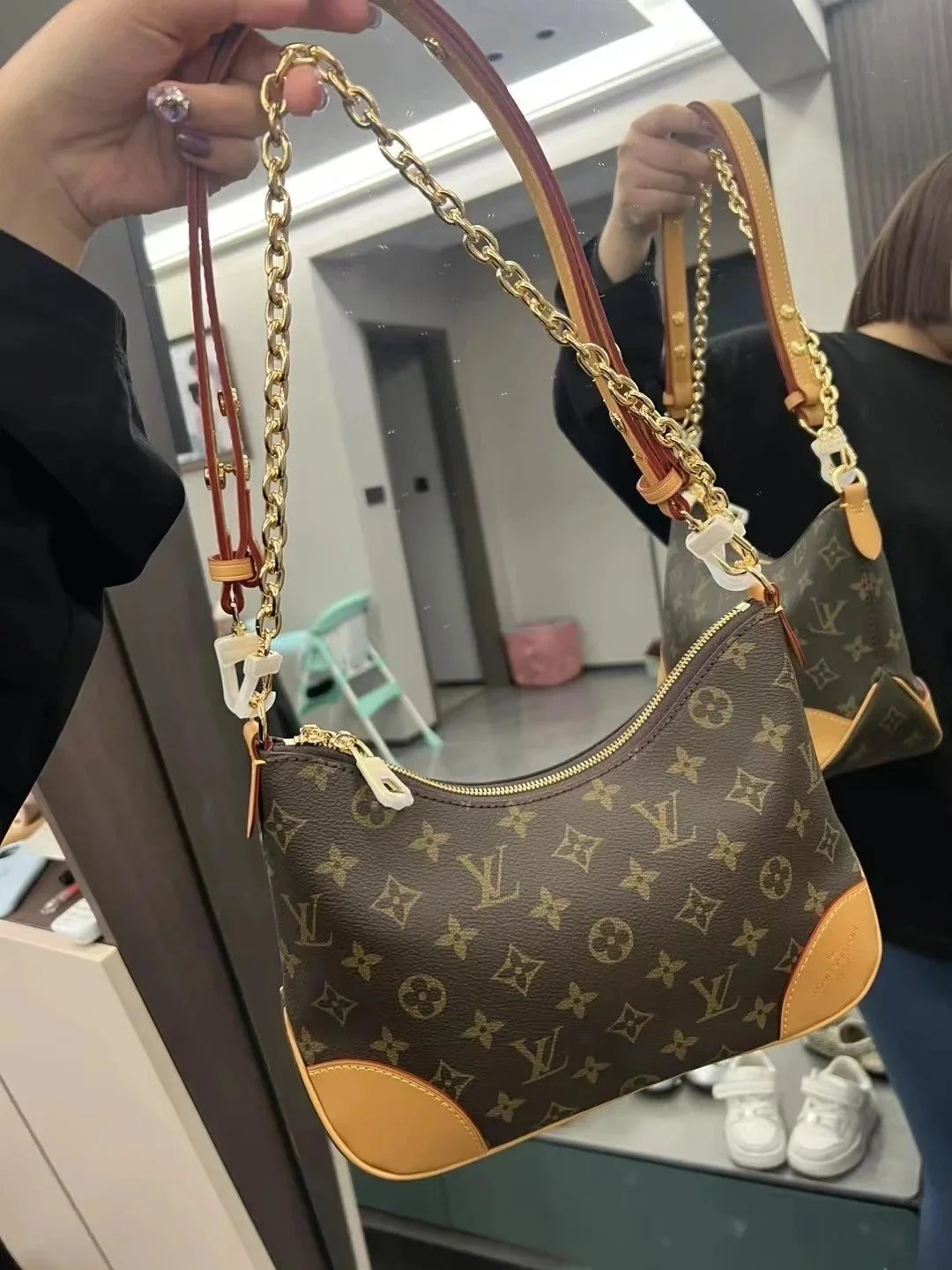 Dior Oblique Monogram Boston Bag Black and White Duffle Bag - 6