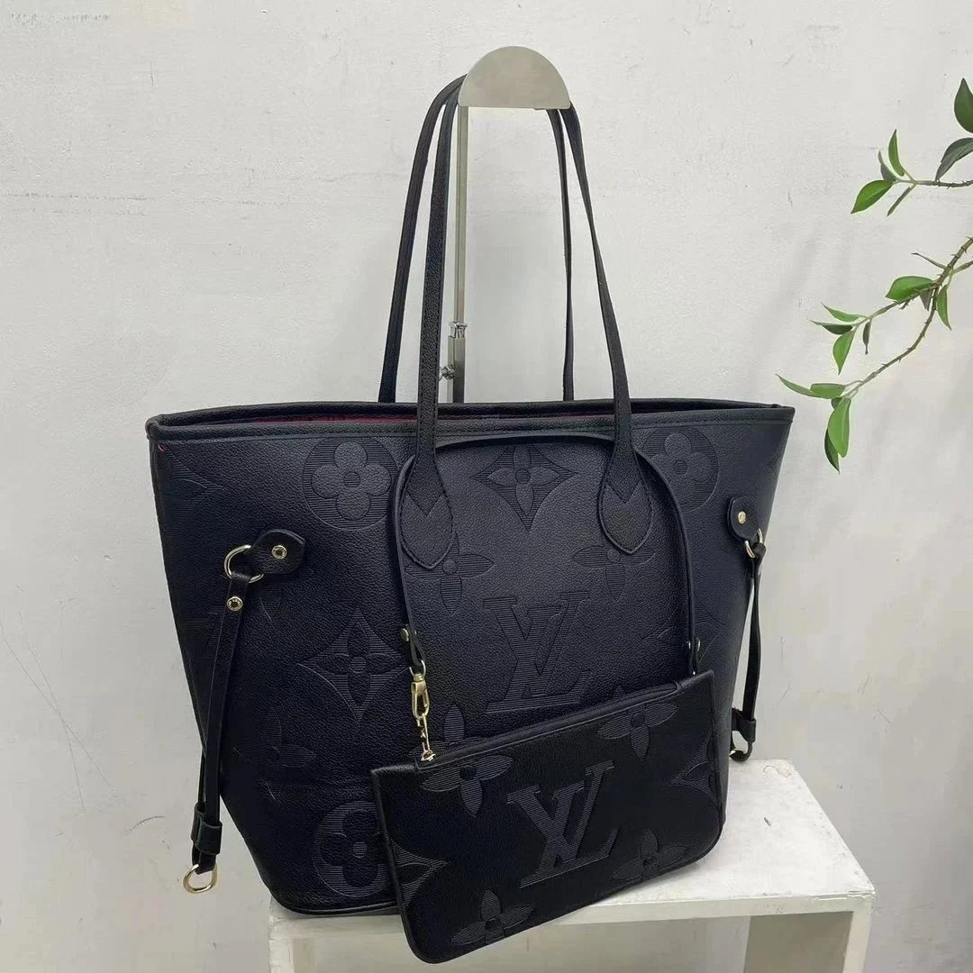 Louis Vuitton Neverfull MM Monogram Empreinte Black Tote Bag - 1