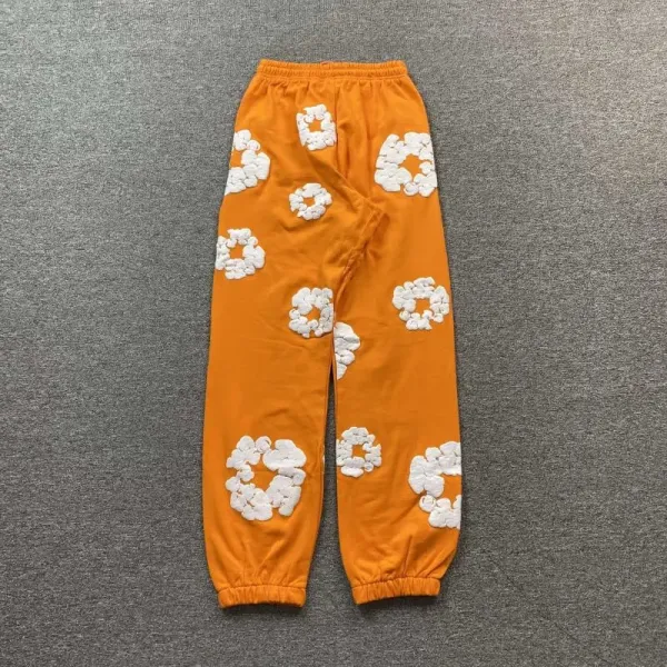 Design Floral-Embroidered Orange Sweatpants - 1