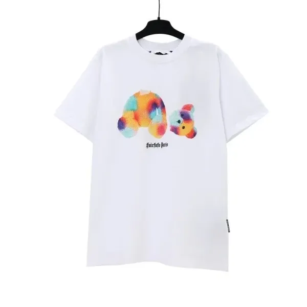 Fairfaks Paris Tie-Dye Bear Graphic T-Shirt White - 1