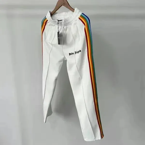 Palm Angels Rainbow Stripe Track Pants White - 1