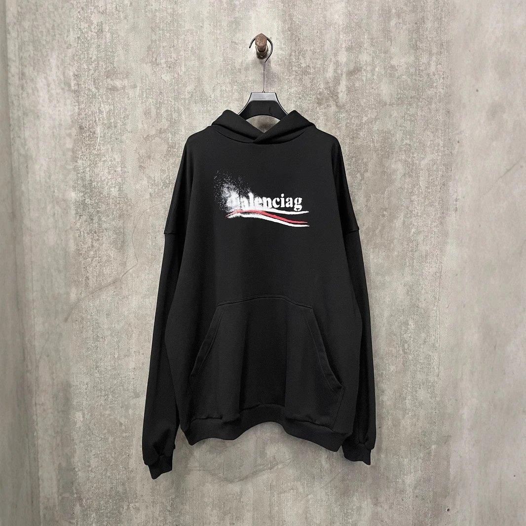 Letter Blur Print Hoodie