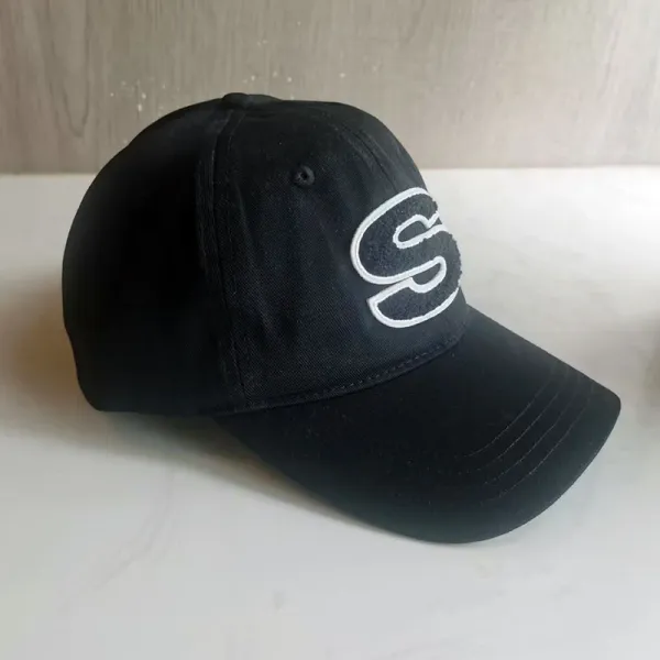 Stüssy S Logo Fleece Patch Baseball Cap Black - 12