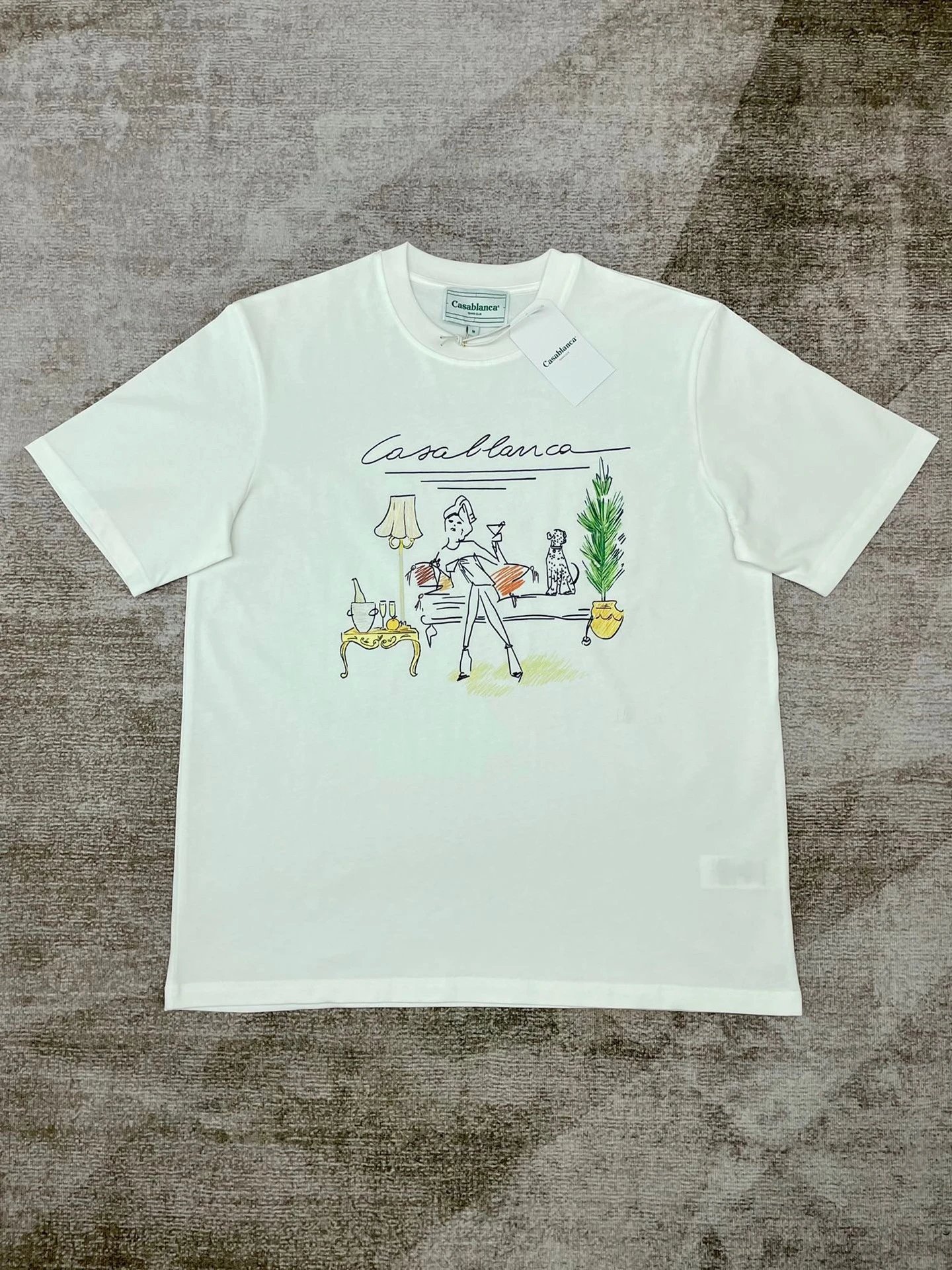 Casablanca Plaza Casa Graphic T-Shirt White - 8