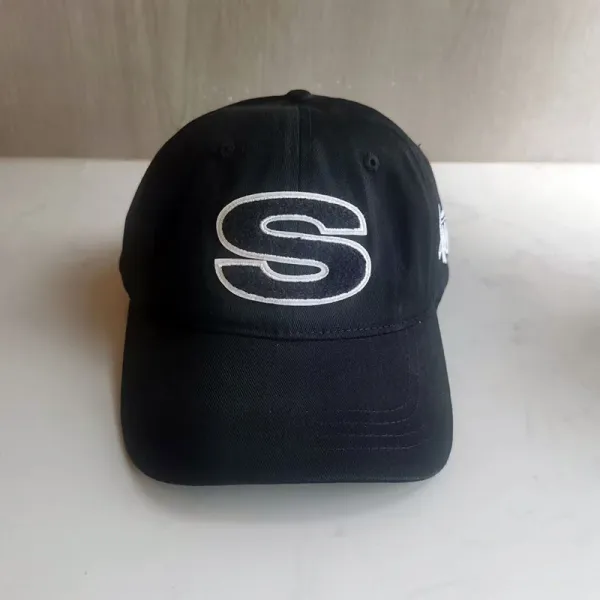 Stüssy S Logo Fleece Patch Baseball Cap Black - 10