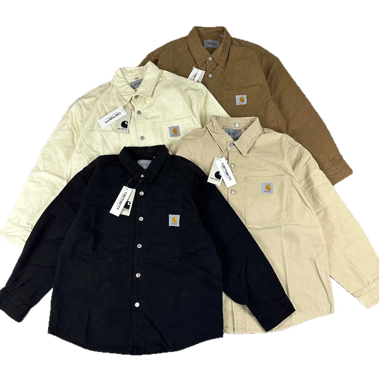 Carhartt WIP Shirt Black Beige Tan Workwear Button-Up