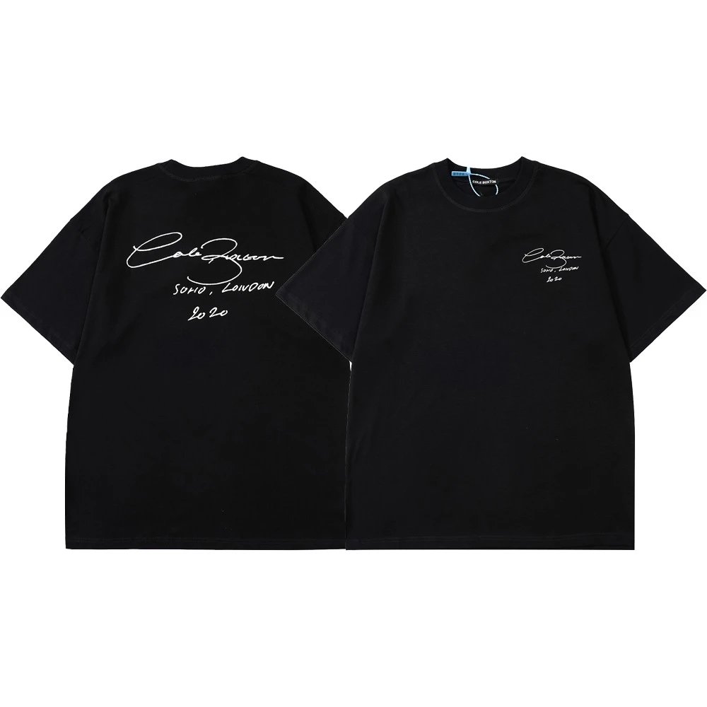 Minimalist Text Embroidery T-Shirt 260g Cotton photo 6