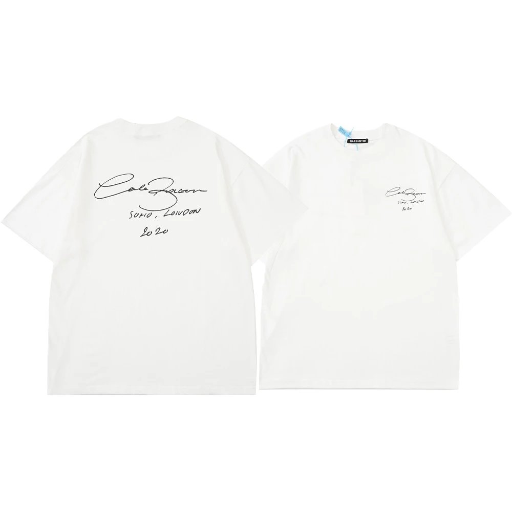 Minimalist Text Embroidery T-Shirt 260g Cotton photo 7
