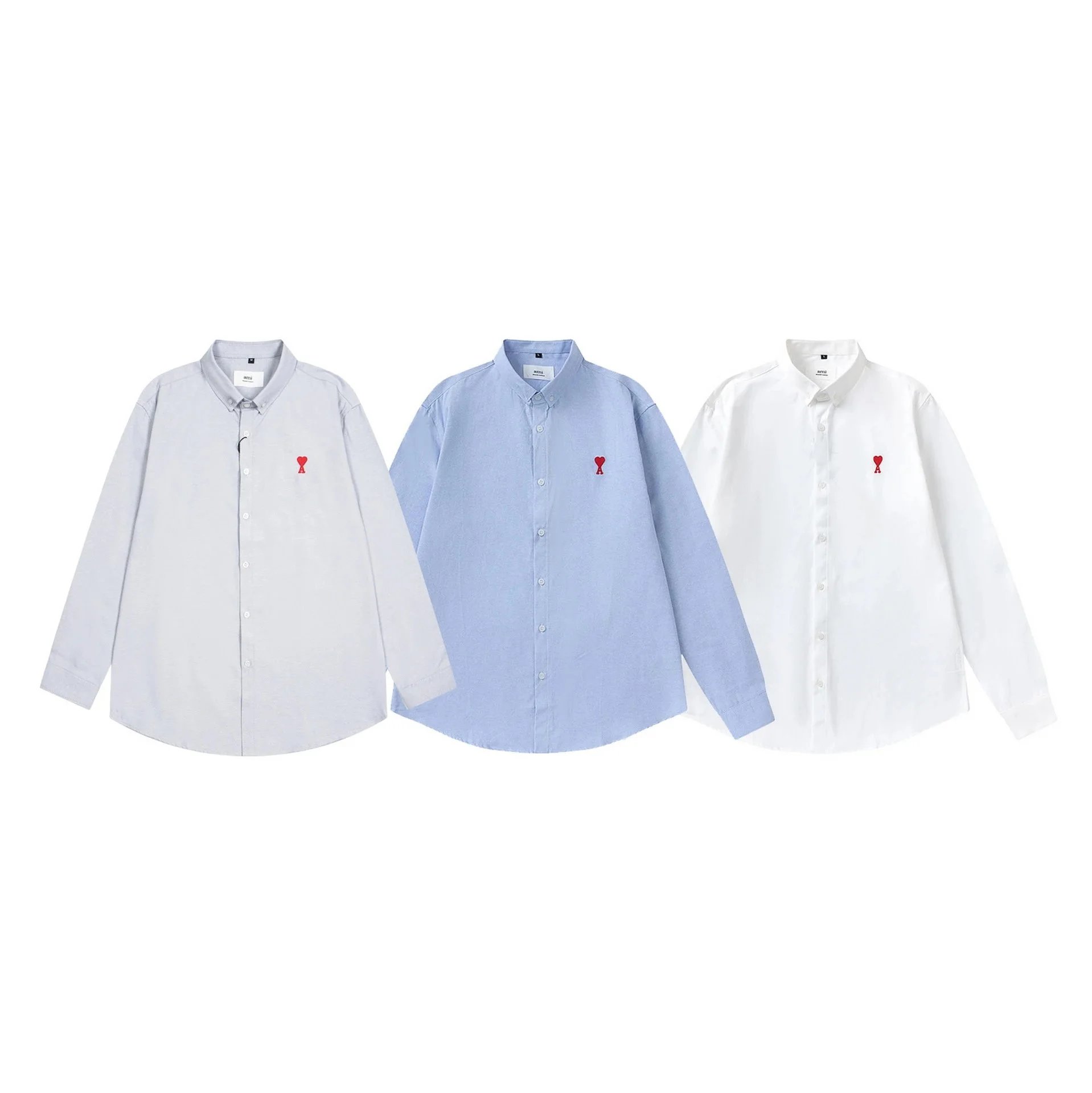 Ami Paris Short Sleeve And Long Sleeve Shirt Assorted Colors Casual Button Up