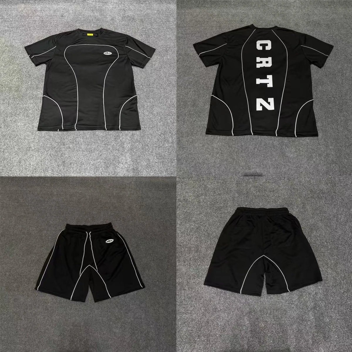 Reflective Letter Print T-Shirt and Shorts Set photo 8