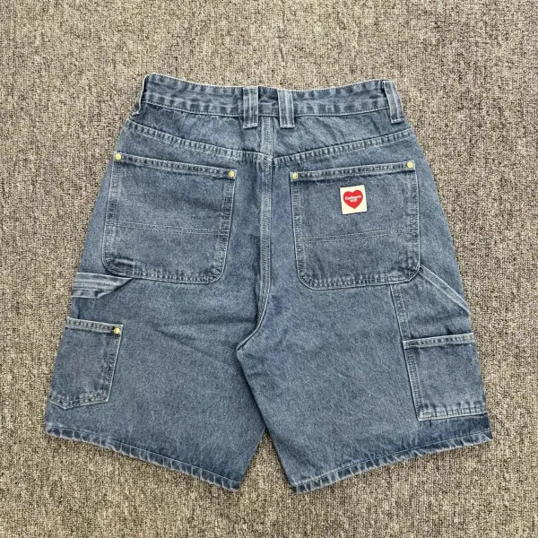 Carhartt WIP x Heart Logo Denim Workwear Shorts Blue - 1