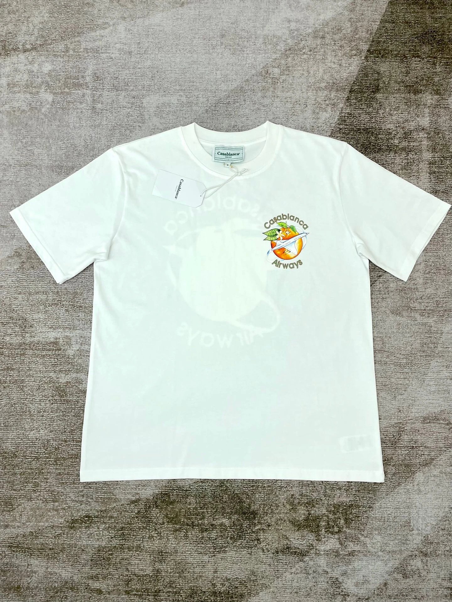 Casablanca Plaza Casa Graphic T-Shirt White - 40