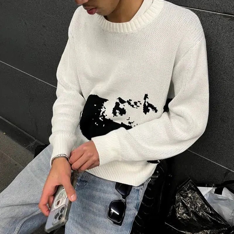 Crew Neck Jacquard Sweater