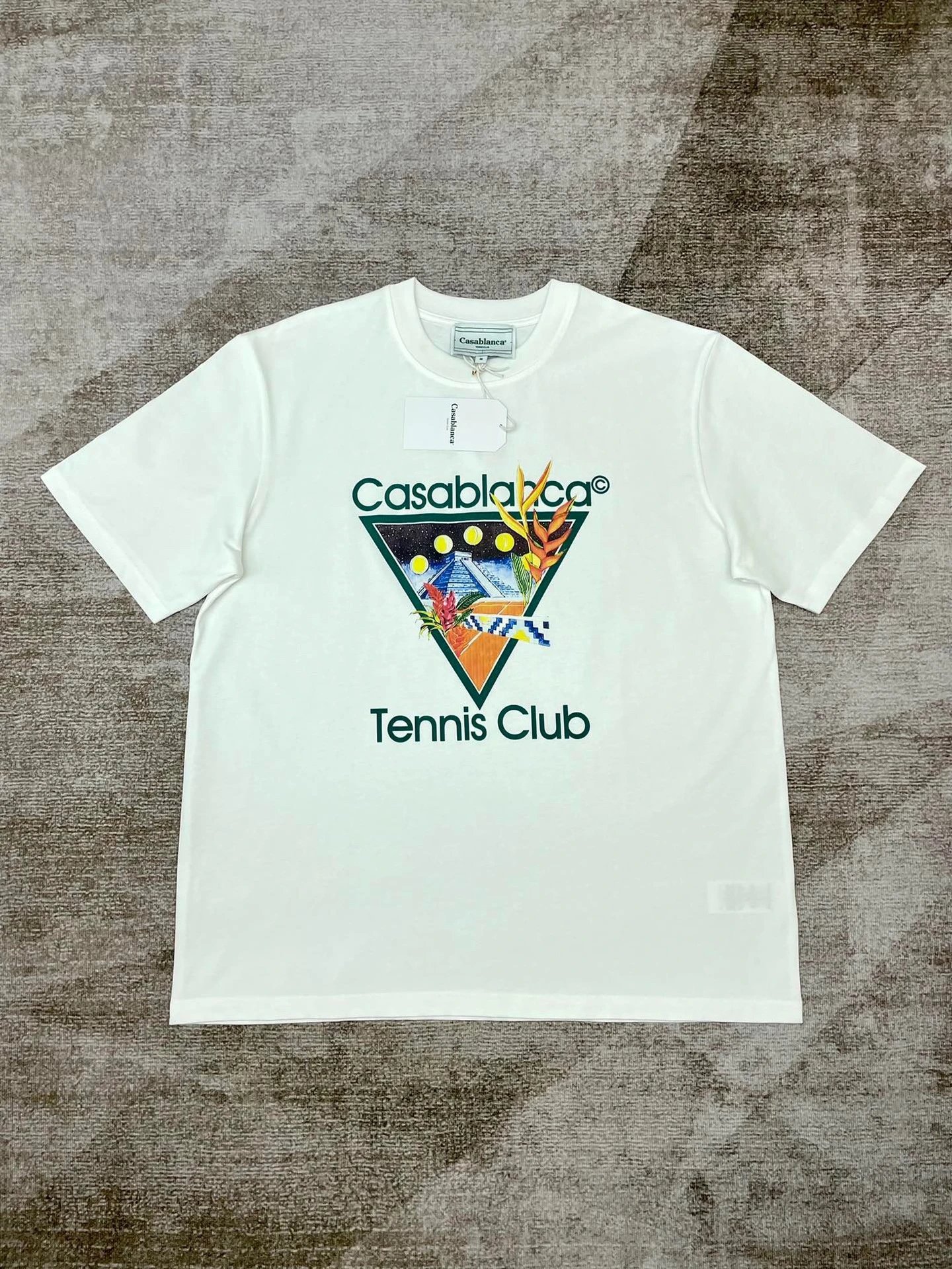 Casablanca Plaza Casa Graphic T-Shirt White - 48