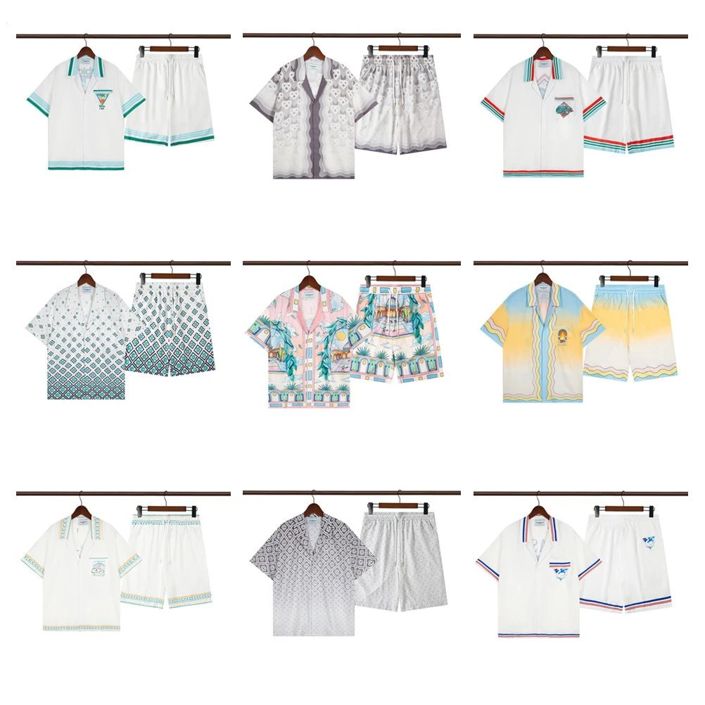 All-Over Print Short Sleeve Shirt and Shorts Set