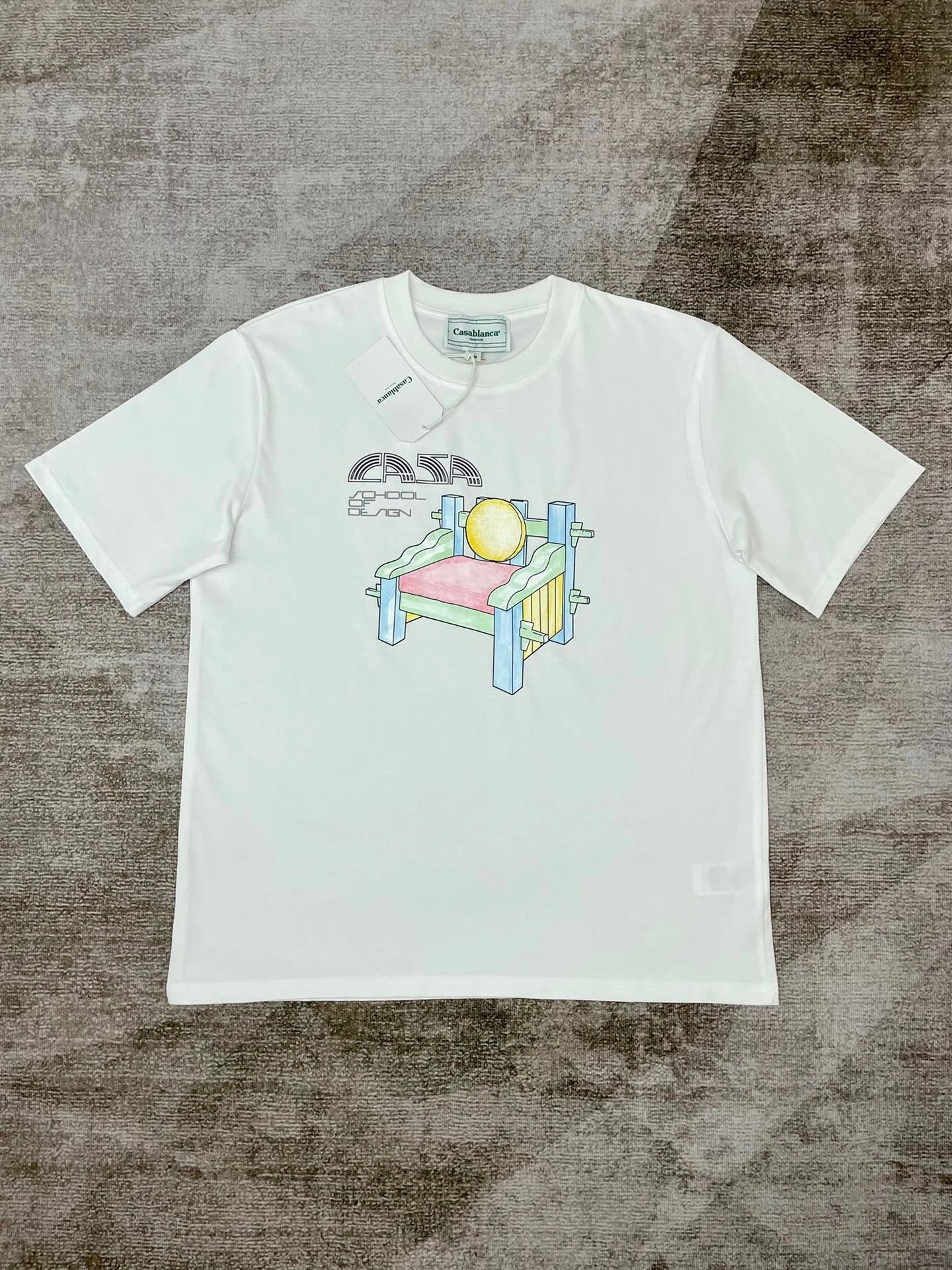 Casablanca Plaza Casa Graphic T-Shirt White - 66