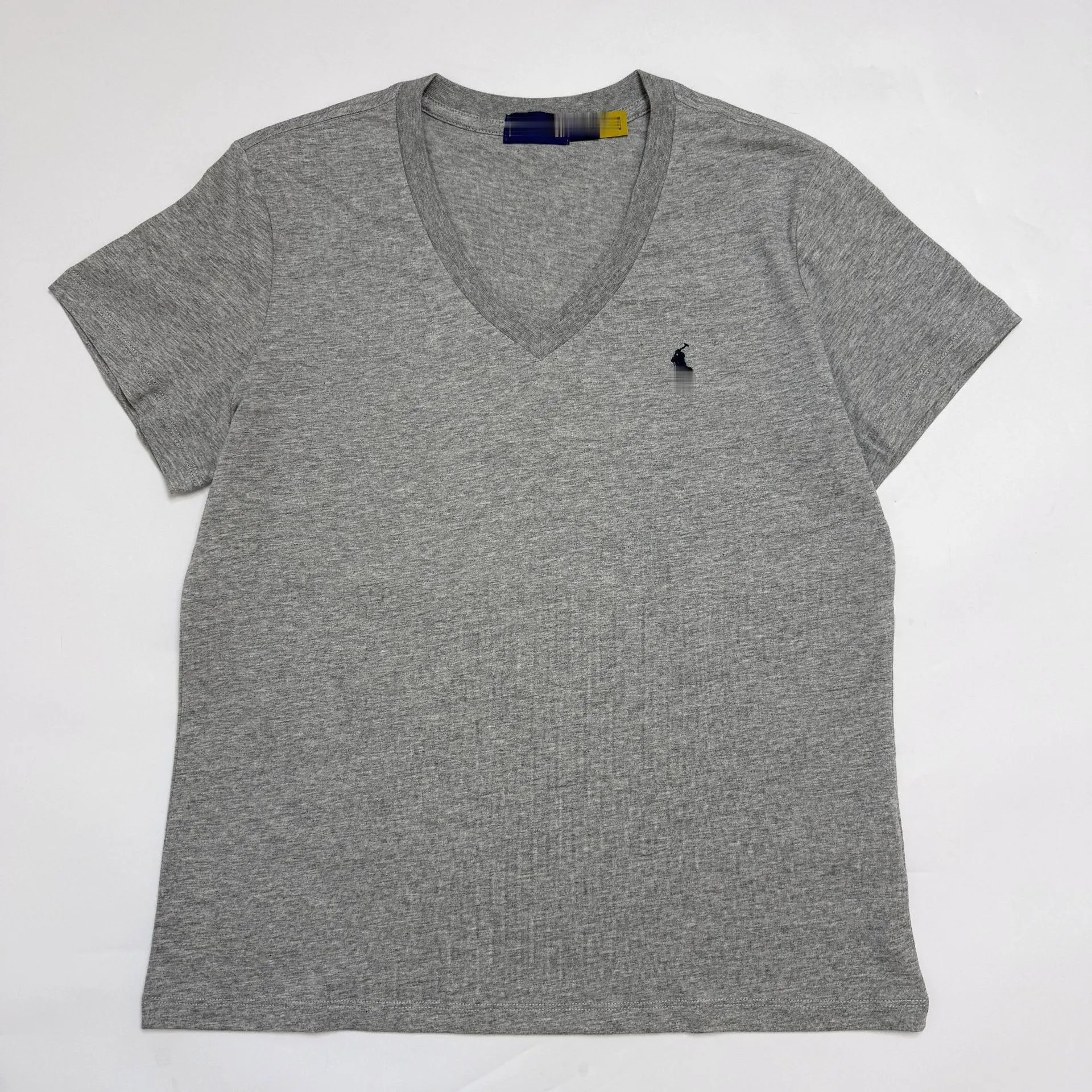 Classic Logo Chest Cotton T-Shirt Women V-Neck Short Sleeve photo 4