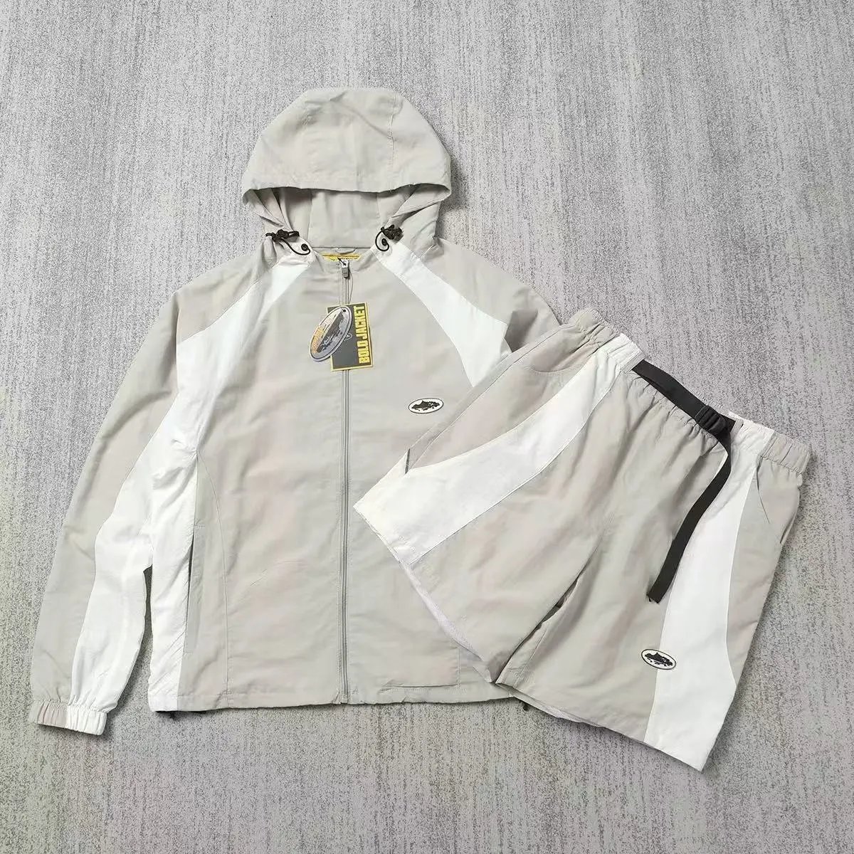 Color-block embroidered windbreaker set photo 6