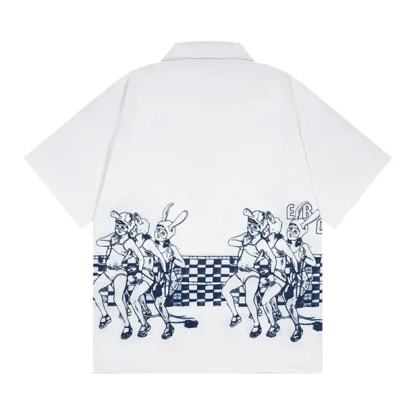 Saint Laurent x Hervé Pierre Graphic Print Short-Sleeve Shirt Black - 19