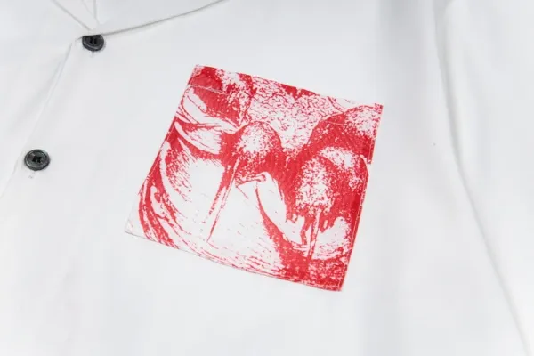Saint Laurent x Hervé Pierre Graphic Print Short-Sleeve Shirt Black - 22