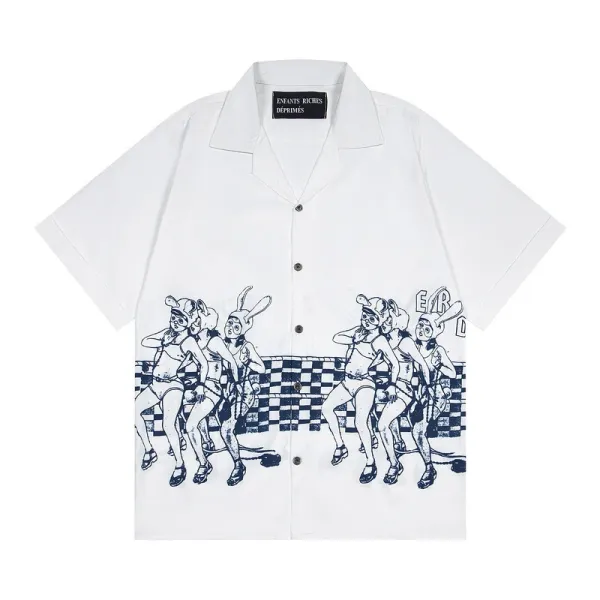 Saint Laurent x Hervé Pierre Graphic Print Short-Sleeve Shirt Black - 18