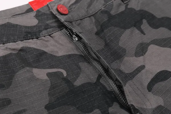 Design Camo Cargo Shorts with Adjustable Straps Red Black Multicolor Shorts - 9
