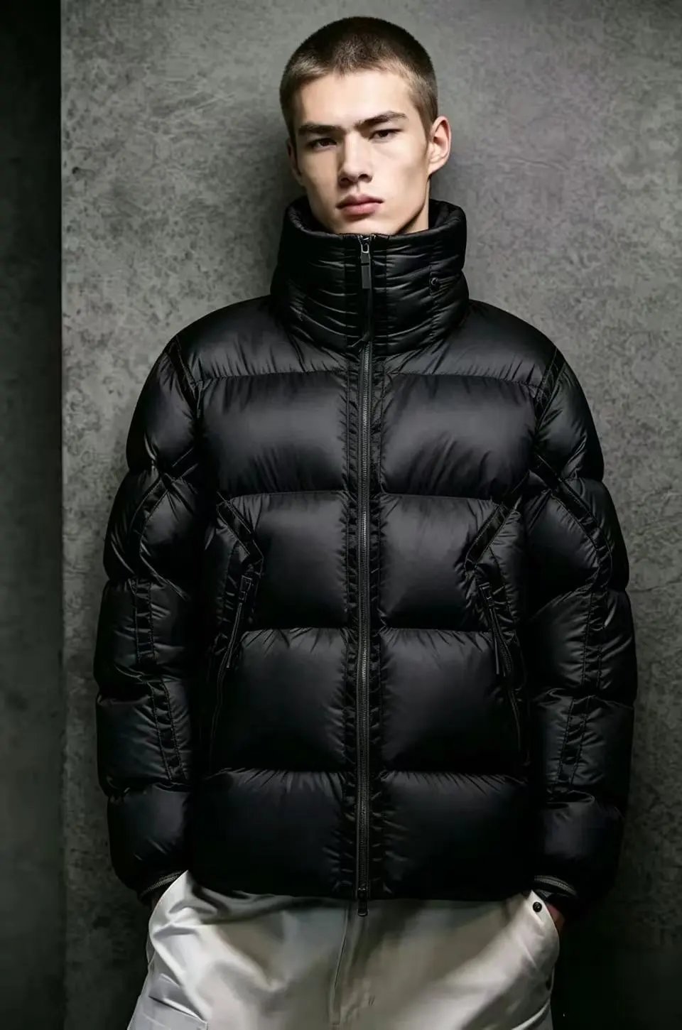 Winter Quilted Puffer Jacket with Hidden Hood photo 5