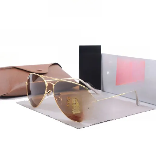 Ray-Ban Aviator Gold Frame Gradient Brown Sunglasses - 1