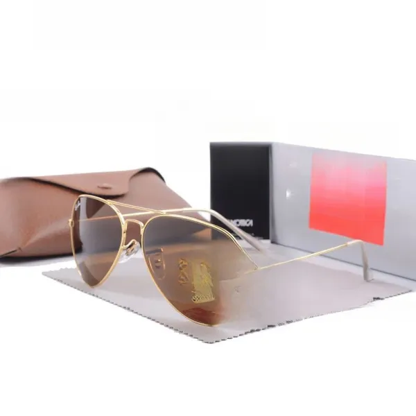 Ray-Ban Aviator Gold Frame Gradient Brown Sunglasses - 1