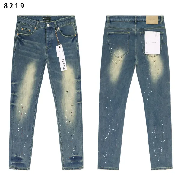 Purple Brand Paint Splatter Washed Denim Jeans - 1
