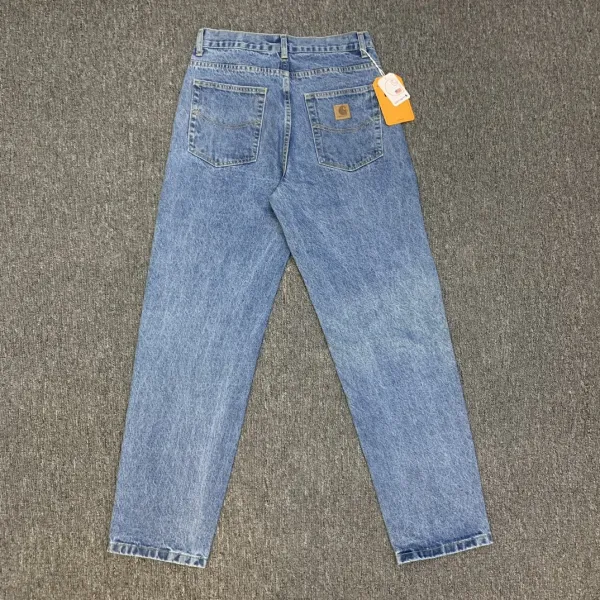 Carhartt Double Knee Work Pant in Light Wash, Medium Wash, Dark Indigo, Black, and Paint-Splatter Distressed Jeans - 9