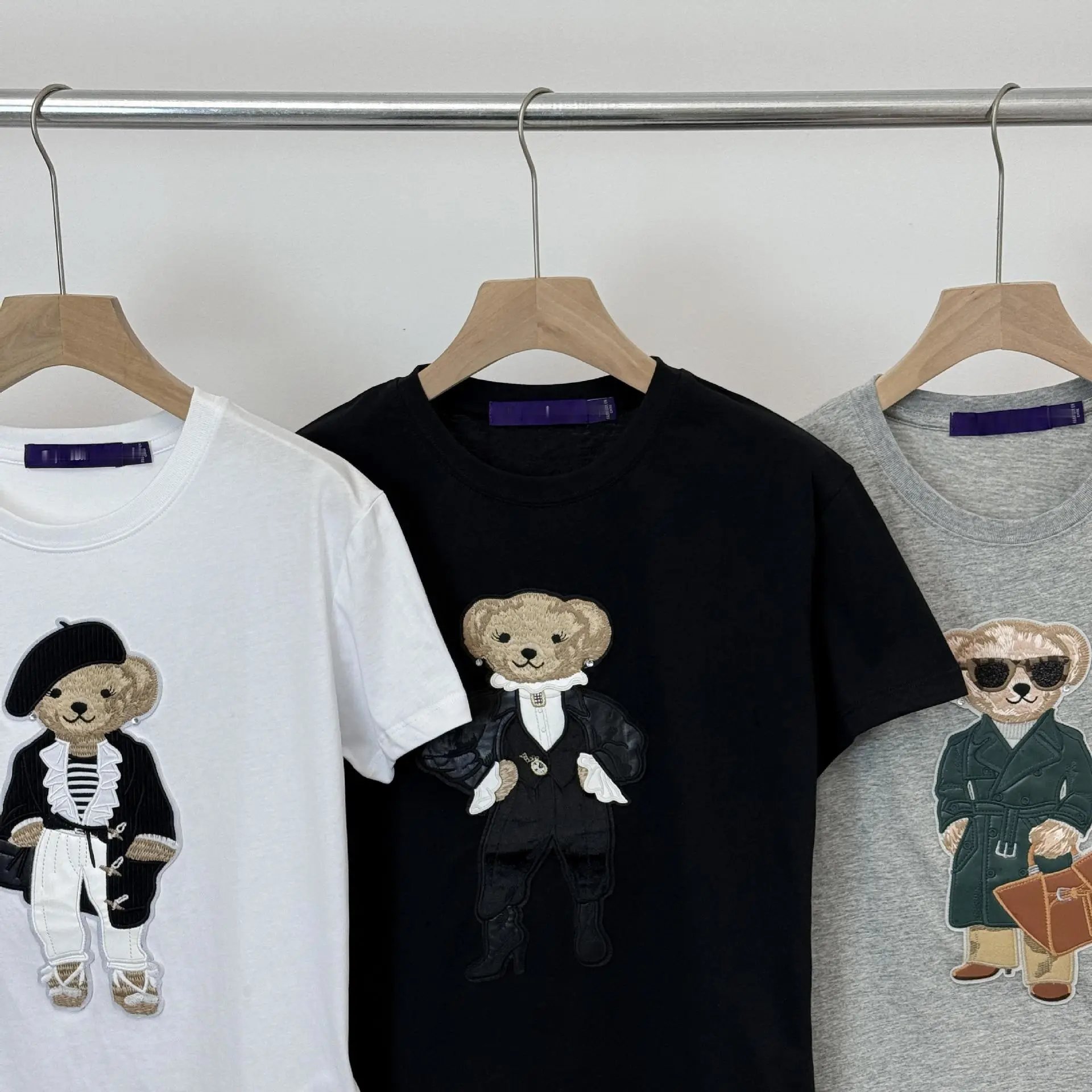 Little Bear Spring Summer Embroidery T-Shirt photo 7