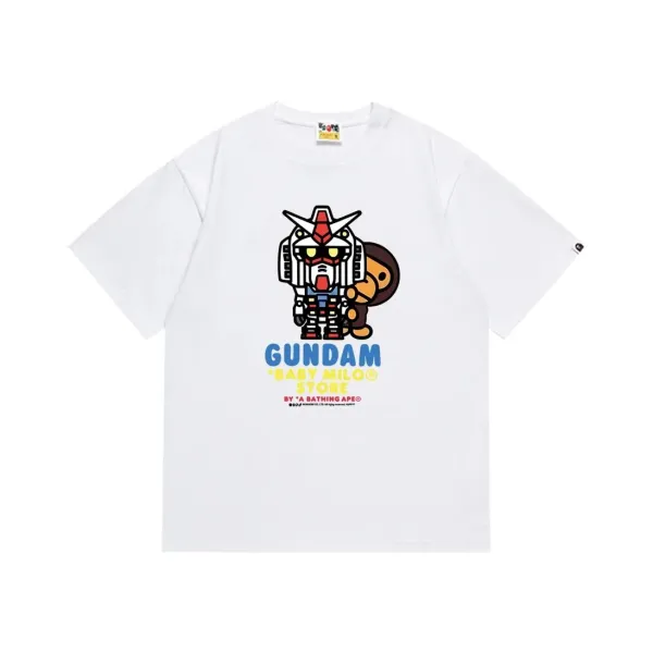 A Bathing Ape Plaid猿人头印花 Black T-Shirt - 4