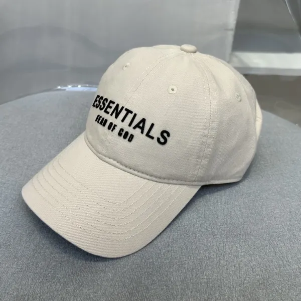 Fear of God Essentials Logo Baseball Cap Beige - 1