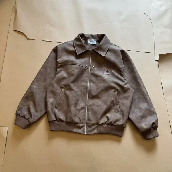 Carhartt WIP Active Jacket Brown Suede-Effect Outerwear - 1