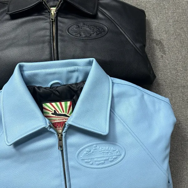 Supreme Leather Varsity Jacket Black - 14