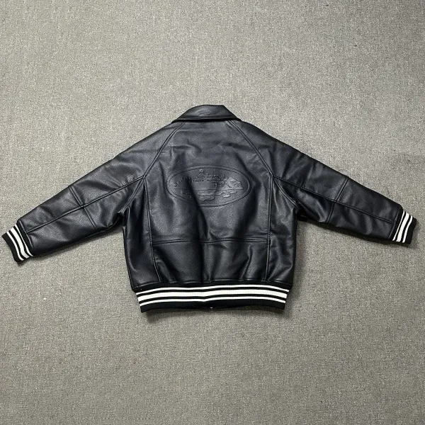 Supreme Leather Varsity Jacket Black - 22