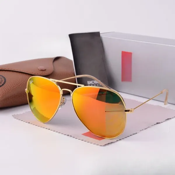 Ray-Ban Aviator Gold Frame Orange Mirror Lens Sunglasses - 1