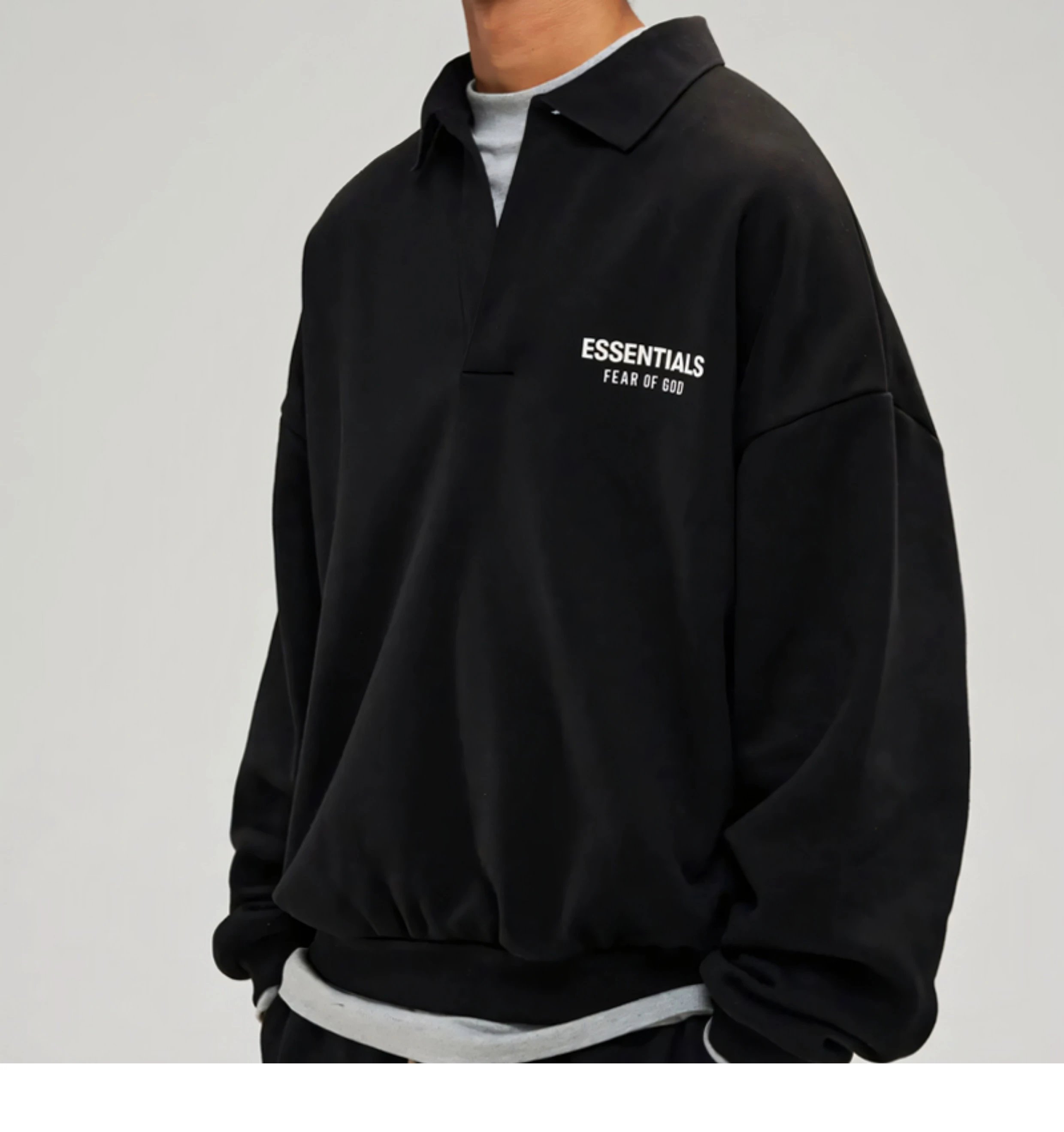 Letter Print Polo Neck Sweatshirt photo 7