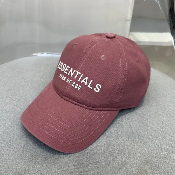 Essentials Distressed Baseball Cap Burgundy - 16