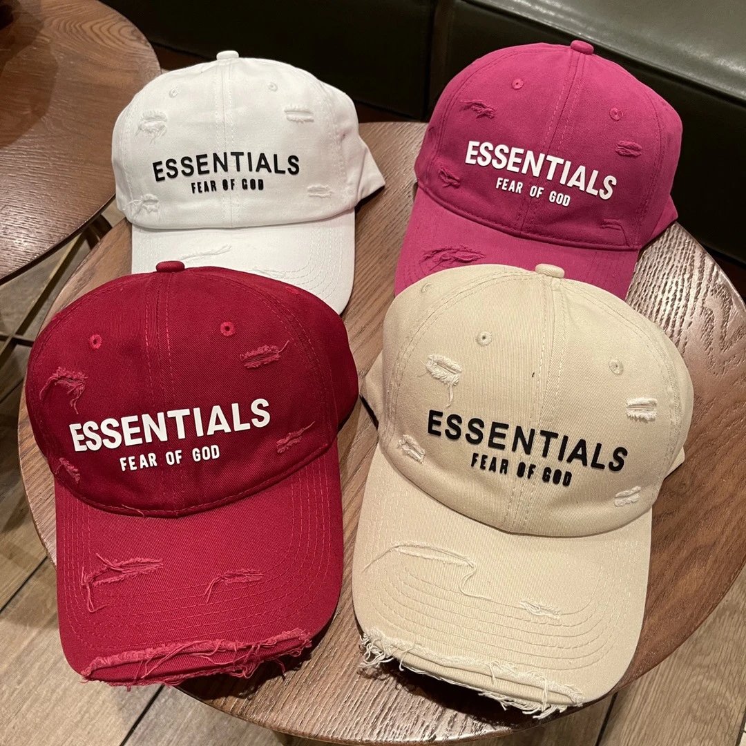 Essentials Distressed Baseball Cap Burgundy - 21