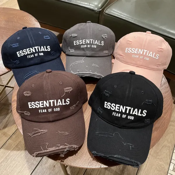 Essentials Distressed Baseball Cap Burgundy - 20
