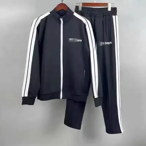 Design Track Suit Beige with White and Black Stripes Tracksuit - 9