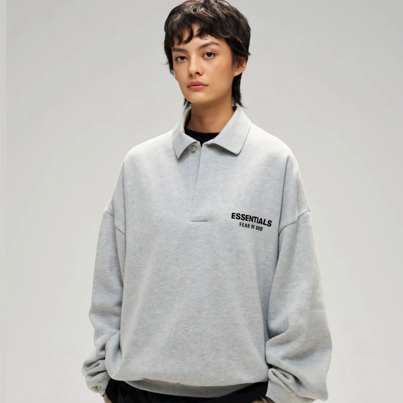 Letter Print Polo Neck Sweatshirt photo 3