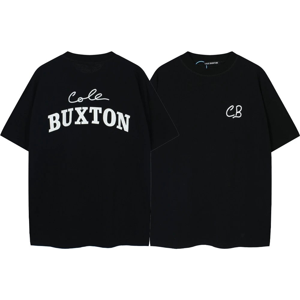 Minimalist Text Embroidery T-Shirt 260g Cotton photo 8