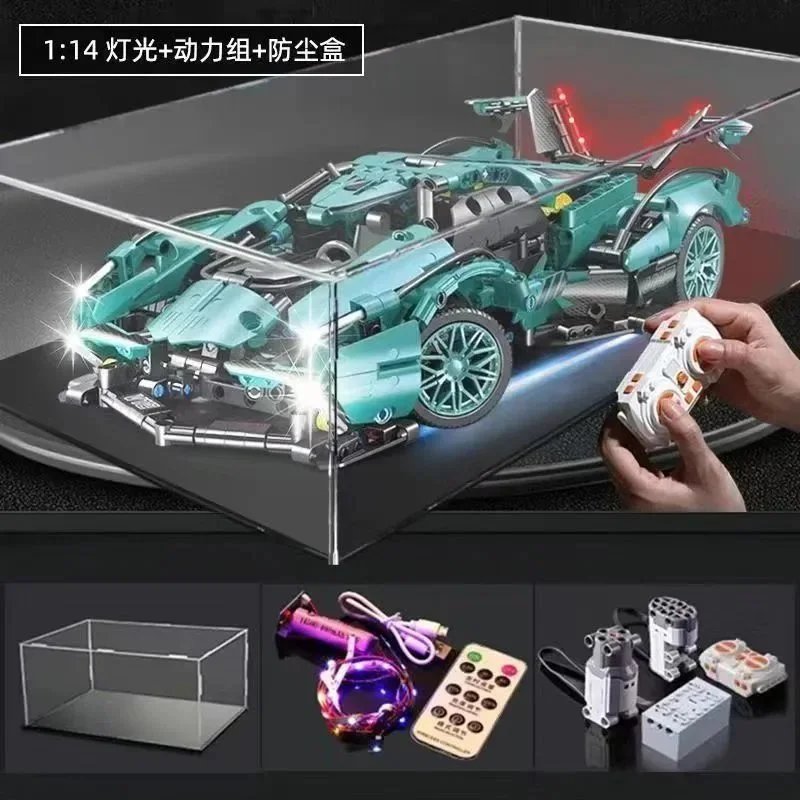Lamborghini V12 Black Gold Tiffany Blue (Dynamic+Lighting+Display Box)