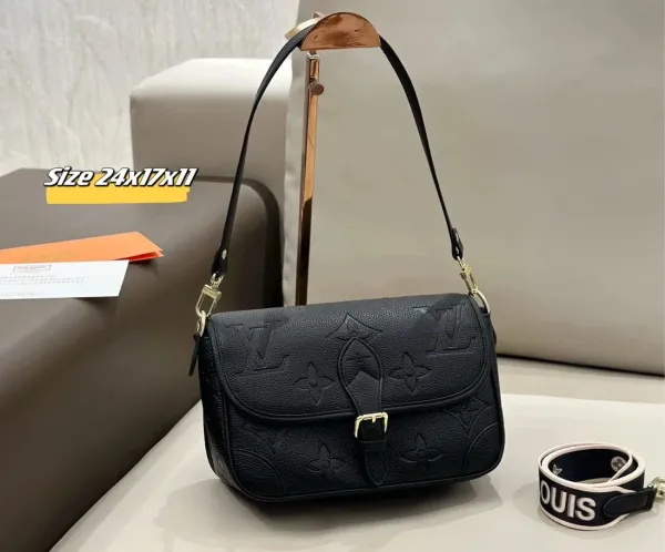 Louis Vuitton Monogram Empreinte Pochette Metis Black Shoulder Bag - 1