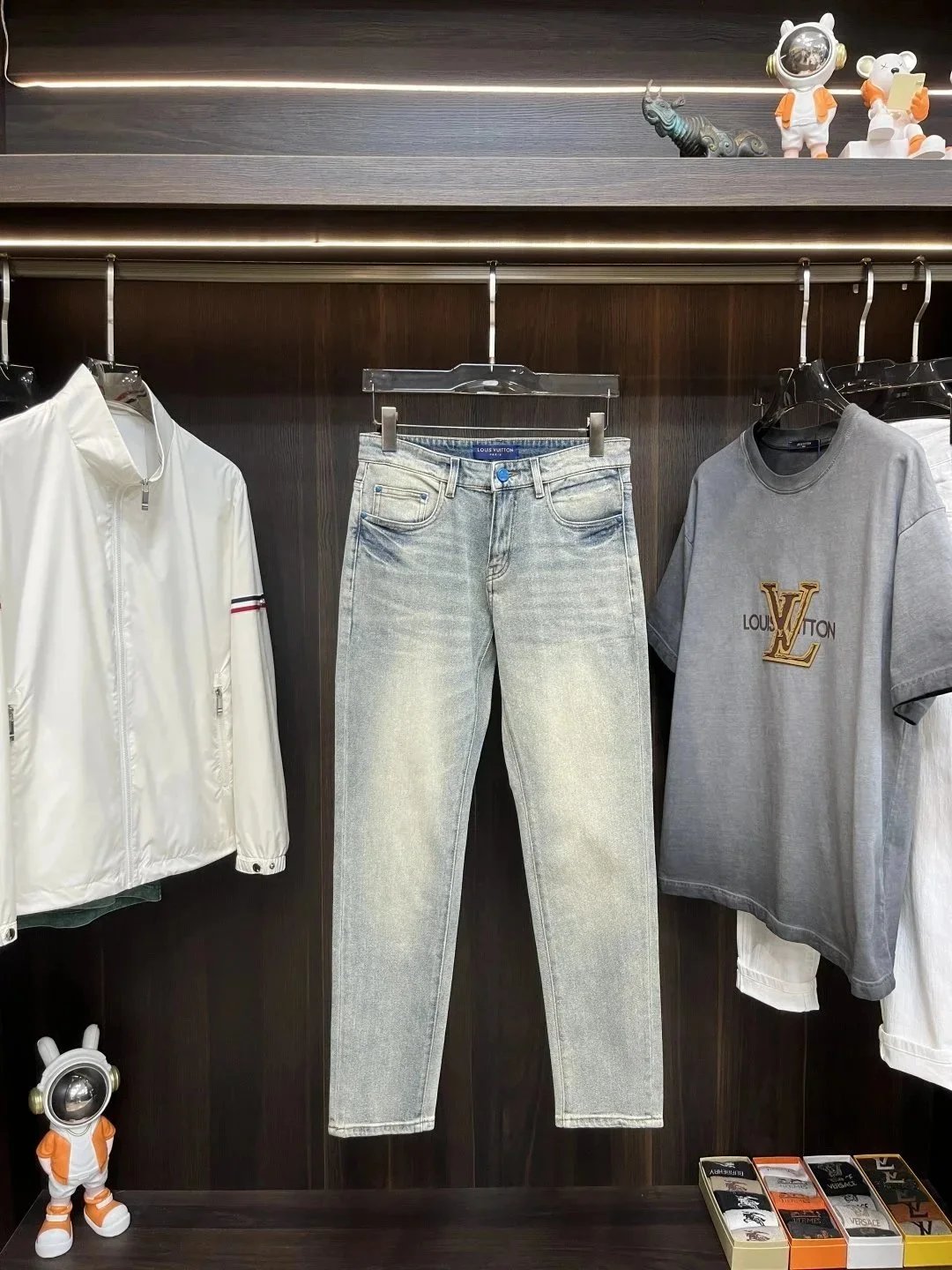 Chrome Hearts x Records White Leopard Cross Denim Jeans - 10