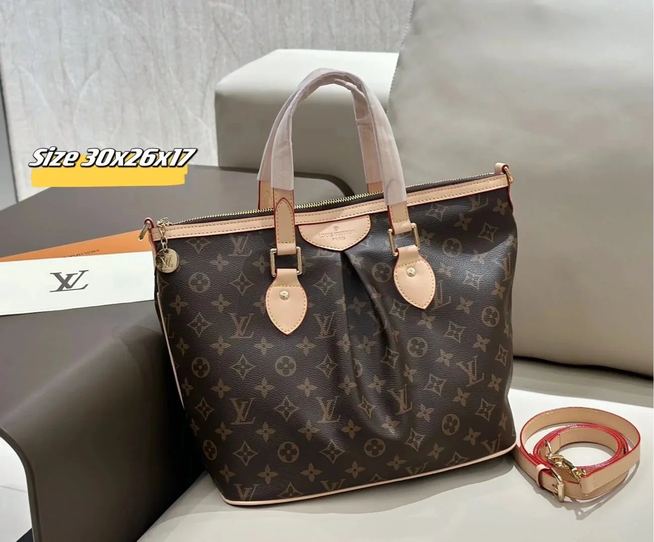 Louis Vuitton Neo Noé Bucket Bag Beige Monogram Leather Shoulder Bag Handbags - 7